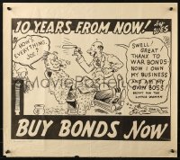 1c052 10 YEARS FROM NOW 20x23 WWII war poster 1944 Wes cartoon art, Joe the Barber owns war bonds!