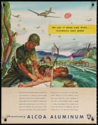 1c068 WE SAY IT OVER & OVER 25x32 WWII war poster 1943 victory takes more of everything, Jicha!