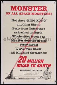 1d049 20 MILLION MILES TO EARTH linen B 1sh 1957 monster of all space-monsters, not since King Kong!
