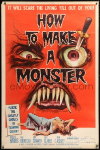 1d005 HOW TO MAKE A MONSTER 40x60 1958 it will scare the living yell out of you, ultra rare!