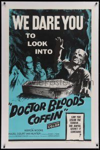 1d065 DOCTOR BLOOD'S COFFIN linen 1sh 1961 can you stand the terror, the awful secret it contains!