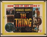 1d130 THING English 1/2sh 1952 Howard Hawks classic horror, different montage of top cast, rare!