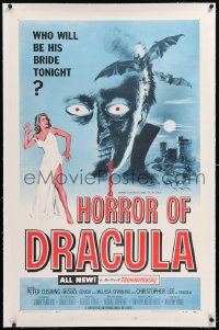 1d078 HORROR OF DRACULA linen 1sh 1958 Hammer vampire, Joseph Smith art of monster & sexy girl
