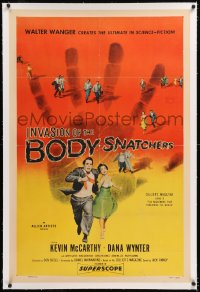1d083 INVASION OF THE BODY SNATCHERS linen 1sh 1956 classic horror, the ultimate in science-fiction!