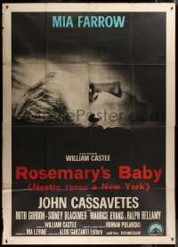 1d170 ROSEMARY'S BABY Italian 2p 1968 Roman Polanski, Mia Farrow, creepy baby carriage image!