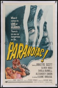 1d099 PARANOIAC linen 1sh 1963 a harrowing excursion that takes you deep into its twisted mind!