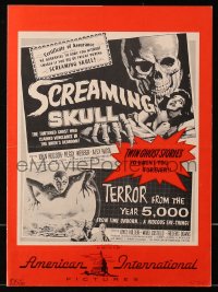 1d156 SCREAMING SKULL/TERROR FROM THE YEAR 5,000 pressbook 1958 twin ghost stories to haunt you!