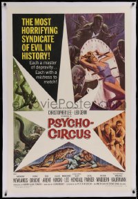 1d102 PSYCHO-CIRCUS linen 1sh 1967 most horrifying syndicate of evil, art of sexy girl terrorized!