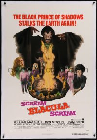 1d111 SCREAM BLACULA SCREAM linen 1sh 1973 Black Prince of Shadows William Marshall & Pam Grier!