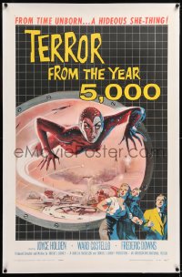 1d121 TERROR FROM THE YEAR 5,000 linen 1sh 1958 great art of the hideous she-thing from time unborn!
