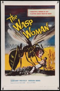 1d128 WASP WOMAN linen 1sh 1959 classic art of Roger Corman's lusting human-headed insect queen!