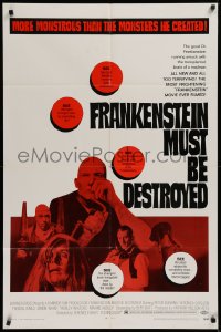 1f104 FRANKENSTEIN MUST BE DESTROYED 1sh 1970 Peter Cushing is more monstrous than his monster!