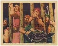1f199 7th VOYAGE OF SINBAD LC #2 1958 Kerwin Mathews in cage, Ray Harryhausen fantasy classic!