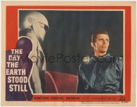 1f209 DAY THE EARTH STOOD STILL LC #7 1951 great close up of Michael Rennie standing by Gort!