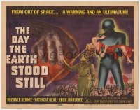 1f207 DAY THE EARTH STOOD STILL TC 1951 classic art of Gort holding Patricia Neal, Michael Rennie!