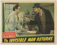 1f247 INVISIBLE MAN RETURNS LC 1940 Alan Napier in trench coat argues w/John Sutton in laboratory!