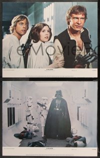 1f184 STAR WARS 8 color 11x14 stills 1977 George Lucas classic epic, Luke, Leia, complete set!