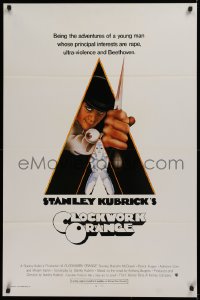 1g141 CLOCKWORK ORANGE int'l 1sh 1972 Stanley Kubrick classic, Castle art of Malcolm McDowell!