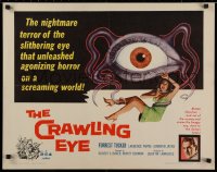 1g111 CRAWLING EYE 1/2sh 1958 art of the slithering eyeball monster with female victim, ultra-rare!