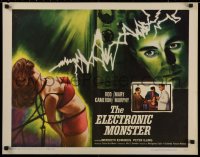 1g115 ELECTRONIC MONSTER 1/2sh 1960 Rod Cameron, art of half-naked girl shocked by electricity!