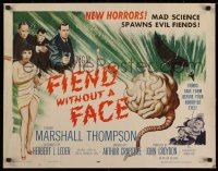 1g116 FIEND WITHOUT A FACE style A 1/2sh 1958 sci-fi art of giant brain, mad science spawns evil!