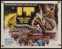 1g124 IT CAME FROM BENEATH THE SEA 1/2sh 1955 Ray Harryhausen, a tidal wave of terror, cool art!