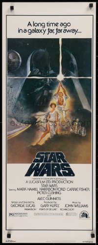 1g097 STAR WARS insert 1977 George Lucas classic sci-fi epic, iconic art by Tom Jung!
