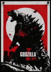 1g268 GODZILLA 2-sided advance Japanese 14x20 2014 cool different monster images on each side!