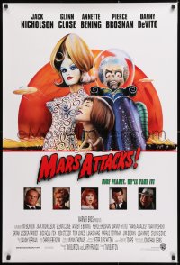 1g152 MARS ATTACKS! int'l 1sh 1996 directed by Tim Burton, wacky sci-fi art by Philip Castle!