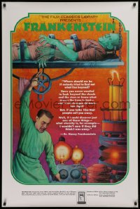 1g020 FRANKENSTEIN 30x45 advertising poster 1974 cool John Melo art of the monster and Doctor!