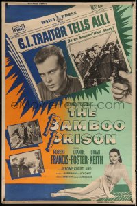 1h066 BAMBOO PRISON 40x60 1954 Robert Francis, Yank prisoner in China chooses bamboo curtain!