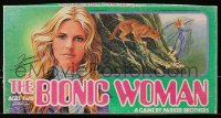 1h348 BIONIC WOMAN board game 1976 cool box art of Lindsay Wagner and mountain lion!