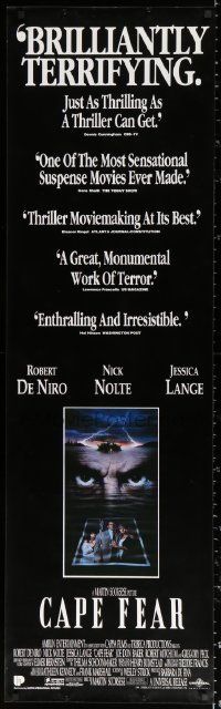 1h003 CAPE FEAR int'l door panel 1991 De Niro, Nick Nolte, Jessica Lange, Robert Mitchum!