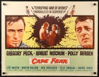 1h207 CAPE FEAR 1/2sh 1962 Gregory Peck, Robert Mitchum, Polly Bergen, classic film noir!