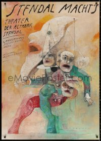 1h048 STENDAL MACHT'S 33x47 German stage poster 1990s wild Wiktor Sadowski art of clowns!