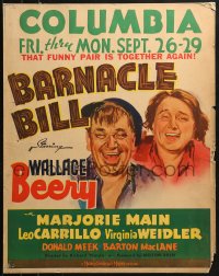 1h187 BARNACLE BILL jumbo WC 1941 art of sailor Wallace Beery & Marjorie Main together again!