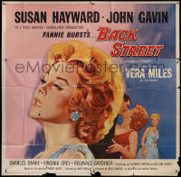 1j129 BACK STREET 6sh 1961 different art of Susan Hayward & kissing John Gavin, ultra rare!
