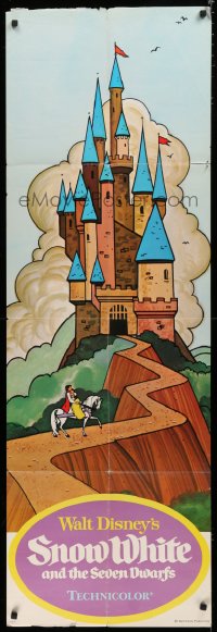 1j019 SNOW WHITE & THE SEVEN DWARFS door panel R1975 Walt Disney classic, art of prince by castle!