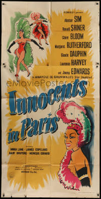 1j061 INNOCENTS IN PARIS English 3sh 1952 great art sexy French showgirls, very rare!
