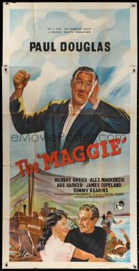 1j064 MAGGIE English 3sh 1955 great art of American Paul Douglas in Ealing Studios production!