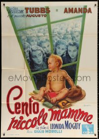 1j698 100 LITTLE MOTHERS Italian 1p 1952 Ballester art of women staring at baby in window, rare!