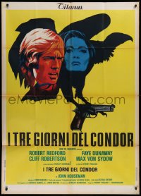 1j699 3 DAYS OF THE CONDOR Italian 1p 1976 different art of Robert Redford & Faye Dunaway!