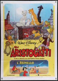 1j713 ARISTOCATS/SMALL ONE Italian 1p 1980s cool Disney double-bill, great cartoon images!