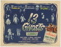 1k002 13 GHOSTS TC 1960 William Castle haunted house horror in Illusion-O, great artwork!