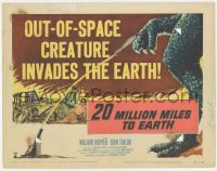 1k004 20 MILLION MILES TO EARTH TC 1957 cool art of the monster of all space-monsters!