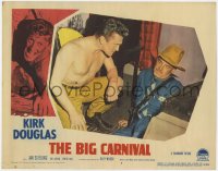 1k206 ACE IN THE HOLE LC #7 1951 great close up of barechested Kirk Douglas, The Big Carnival!