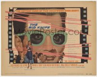 1k022 BIG KNIFE TC 1955 Robert Aldrich, great image of movie star Jack Palance in wacky glasses!