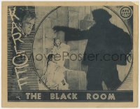 1k243 BLACK ROOM LC R1940s Marian Marsh & Katherine DeMille scared of Boris Karloff's shadow, rare!