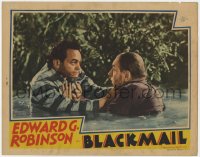 1k244 BLACKMAIL LC 1939 chest-deep in water, prisoner Edward G. Robinson threatens Arthur Hohl!