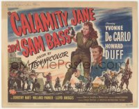 1k030 CALAMITY JANE & SAM BASS TC 1949 art of sexy Yvonne De Carlo & Howard Duff with guns!
